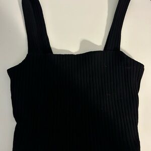 American Eagle Outfitters Black Ribbed Fitted Tank Top